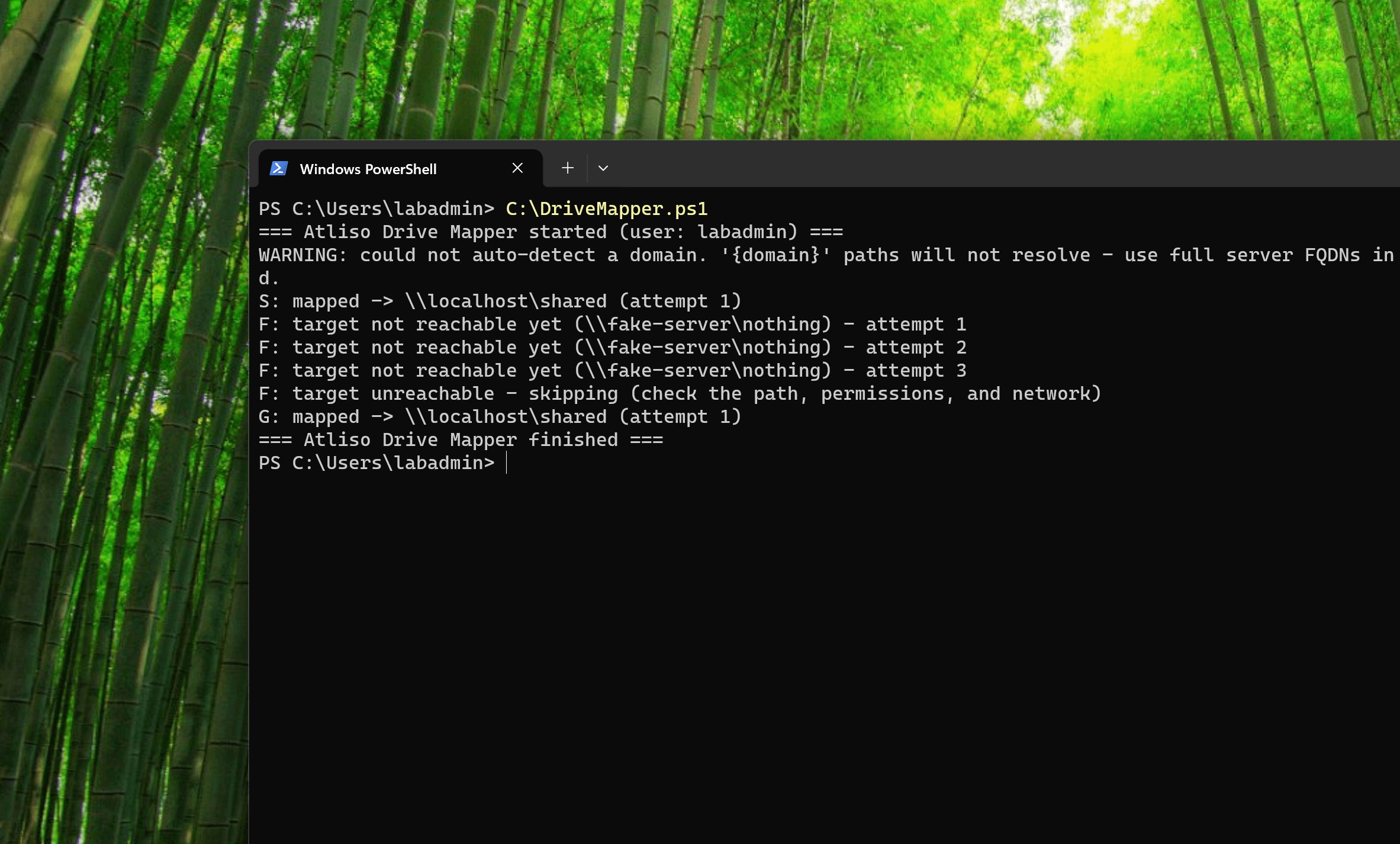 First run: successful mapping, safe failure, and group filtering in one pass